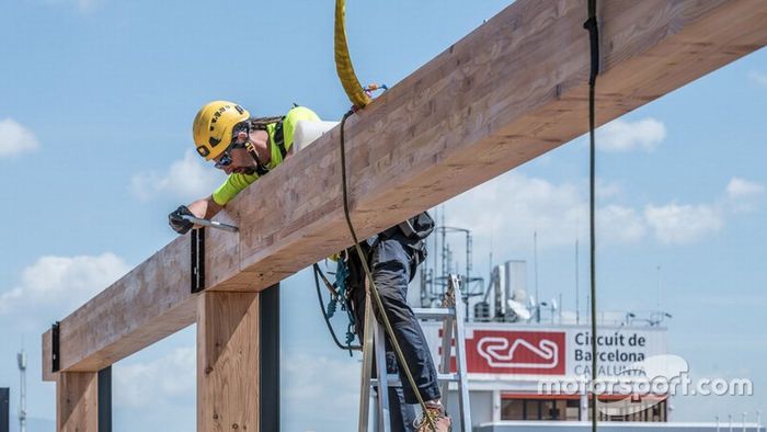 Red Bull Racing hospitality under construction