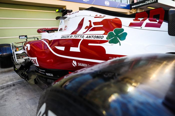 La decoración del coche de Antonio Giovinazzi, Alfa Romeo Racing