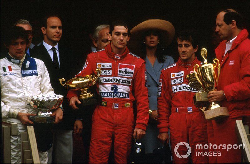 Ayrton Senna, McLaren, Alain Prost, McLaren, Stefano Modena, Brabham, Ron Dennis, McLaren