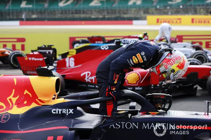 Segundo lugar Max Verstappen, Red Bull Racing, en Parc Ferme