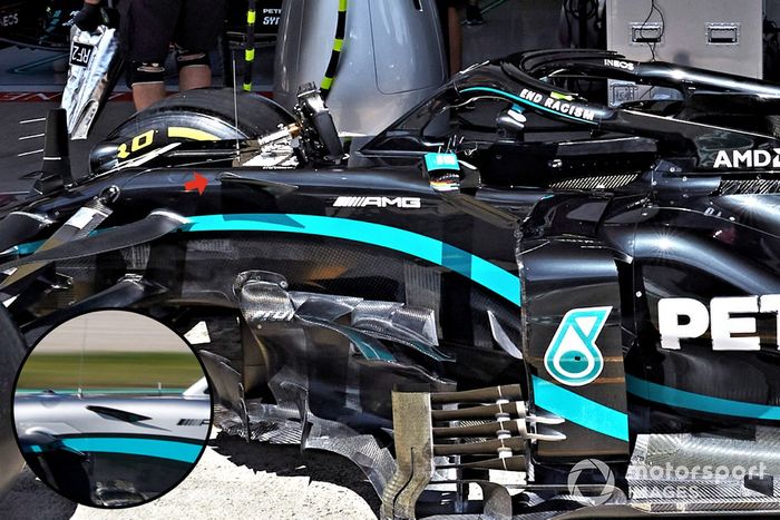 Comparación de los detalles del Mercedes F1 W11 