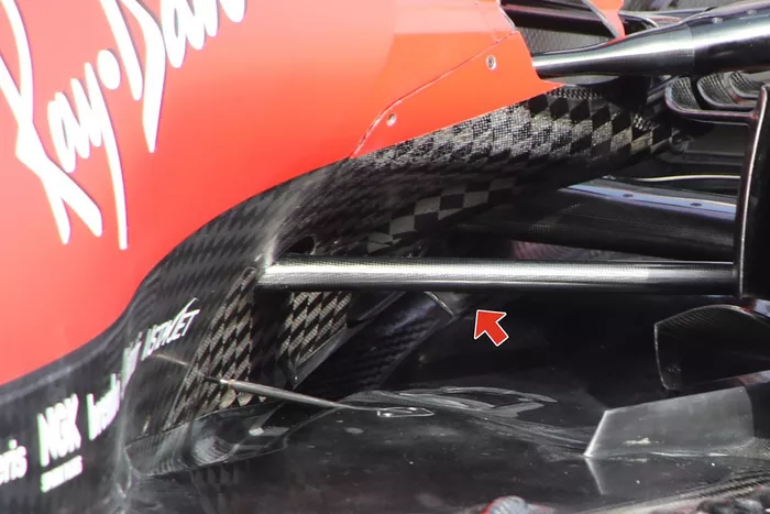 Detalle del túnel del suelo del Ferrari SF1000