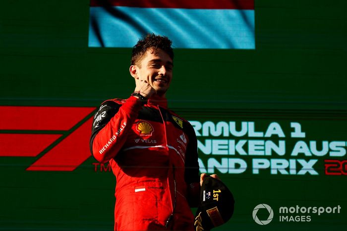 Podio: ganador Charles Leclerc, Ferrari