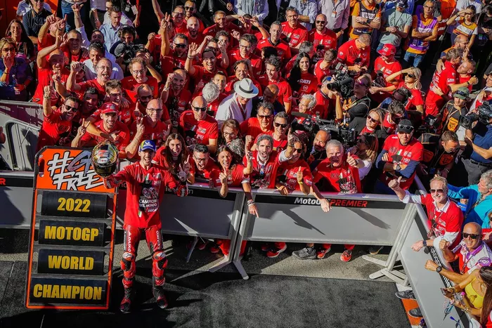 El campeón del mundo de MotoGP Francesco Bagnaia, del equipo Ducati