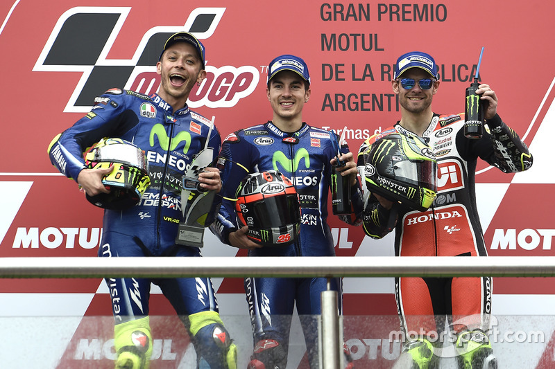 Podium ganda Yamaha, dan Crutchlow bawa LCR Honda finis ketiga