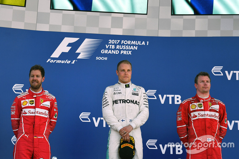 Russian GP -Podium: Valtteri Bottas, 2. Sebastian Vettel, 3. Kimi Raikkonen