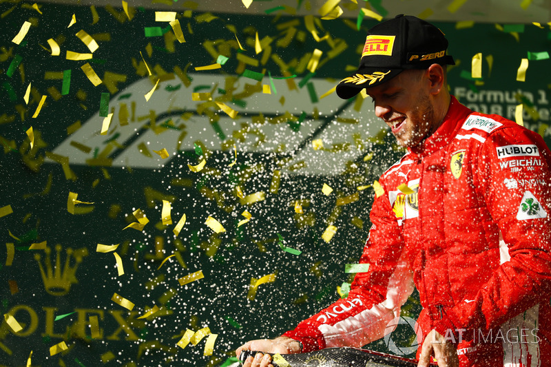 Sebastian Vettel di podium