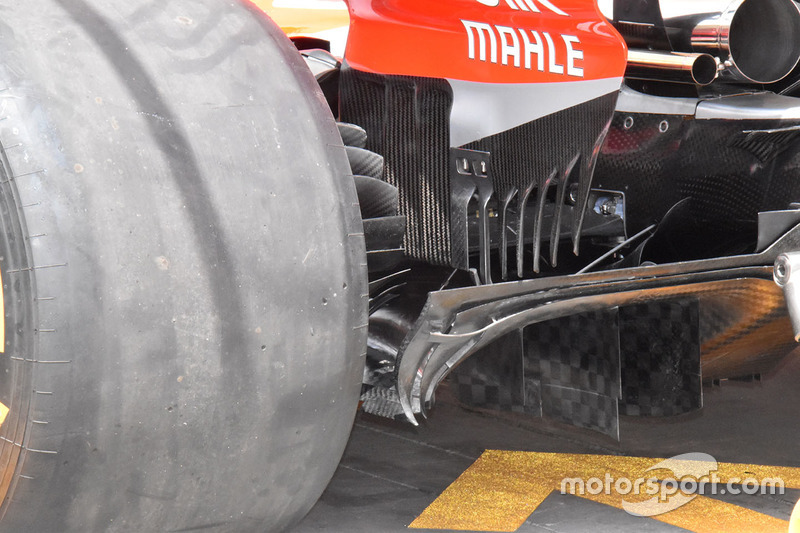 Detalle del difusor del Ferrari SF71H