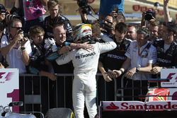 Race winner Lewis Hamilton, Mercedes AMG F1, celebrates in Parc Ferme