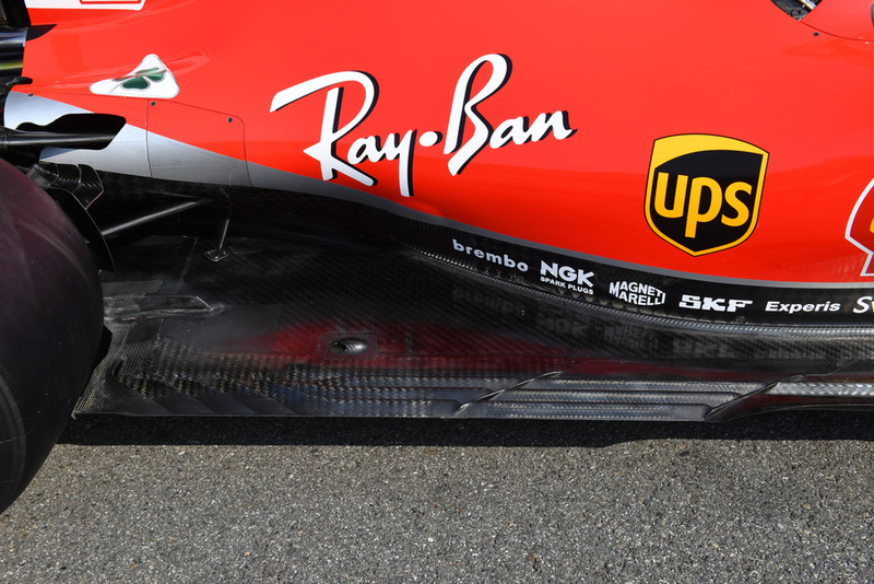 Ferrari SF71H detalle del piso trasero