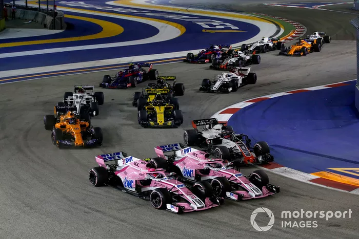 Acción al inicio del GP de Singapur