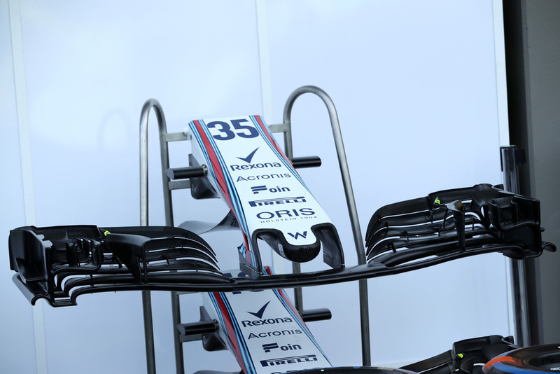 Un alerón delantero del Williams FW41