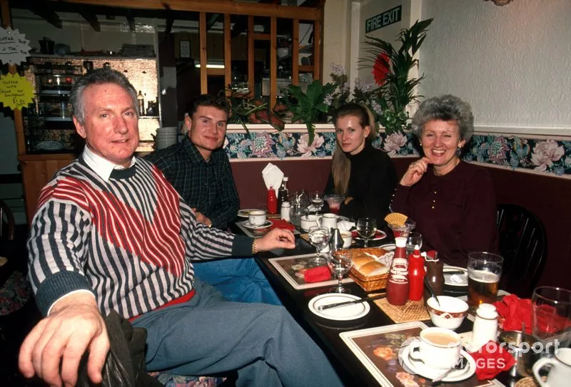 David Coulthard, with his family