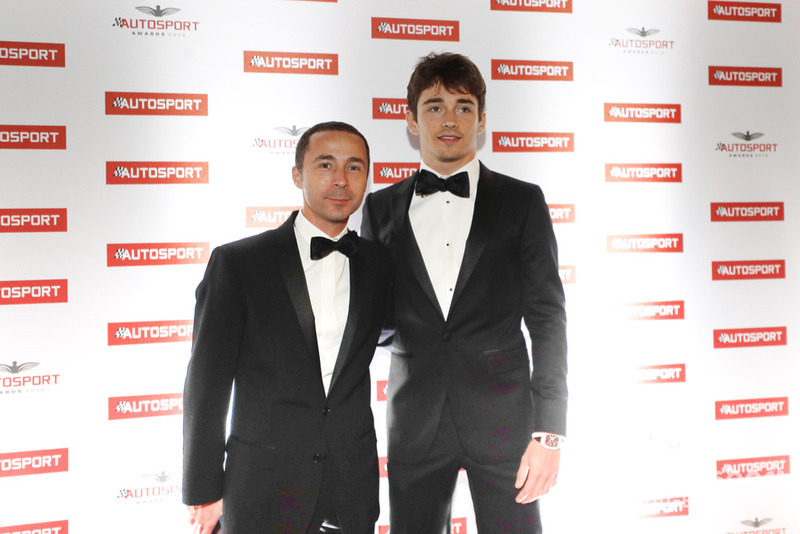 Nicolas Todt con Charles Leclerc, pilota Ferrari F1