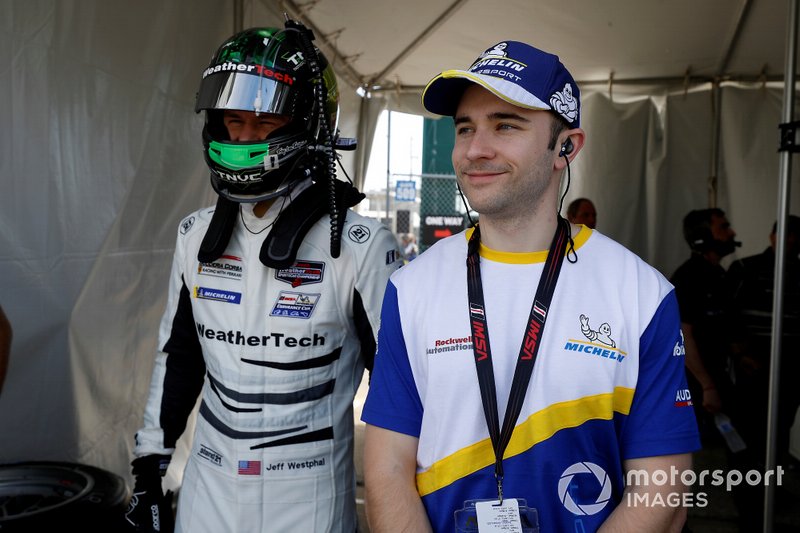 #63 Scuderia Corsa Ferrari 488 GT3, GTD: Jeff Westphall, Michelin engineer