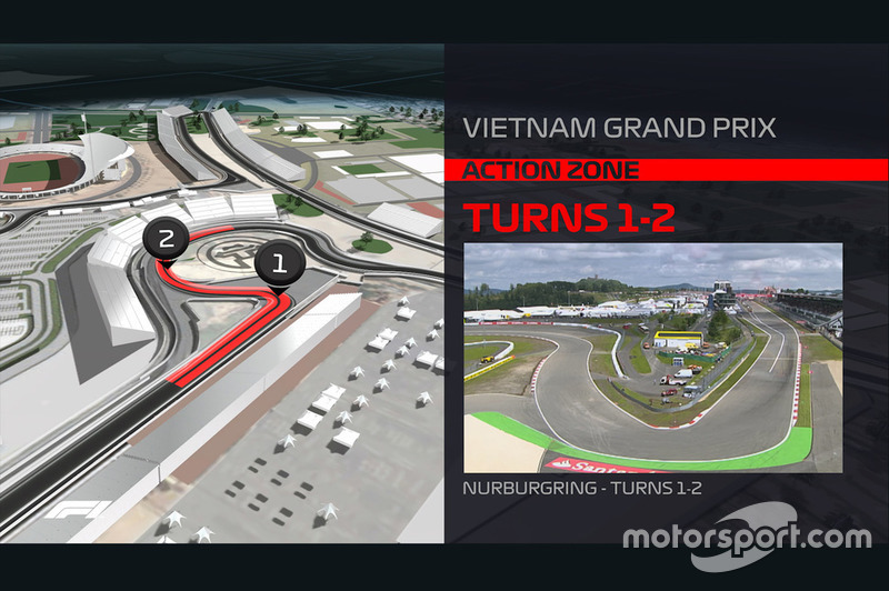 Render sirkuit GP Vietnam 2020: Tikungan 1-2
