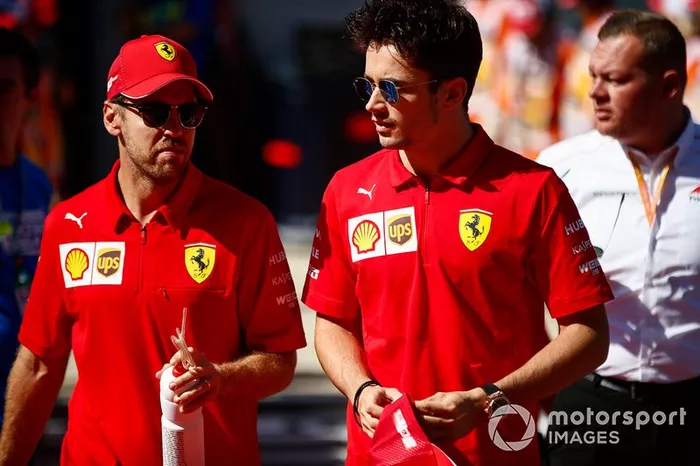 Sebastian Vettel, Ferrari, and Charles Leclerc, Ferrari 