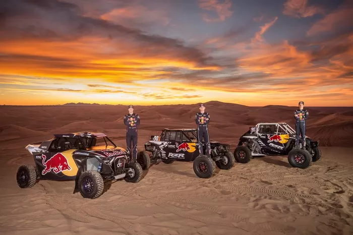 Blade Hildebrand, Mitch Guthrie y Seth Quintero, miembros del equipo Red Bull Junior Off-Road