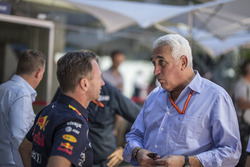 Christian Horner, Red Bull Racing Team Principal and Lawrence Stroll