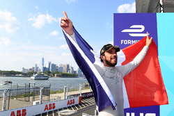 Jean-Eric Vergne, Techeetah, celebrates on the podium after winning the championship