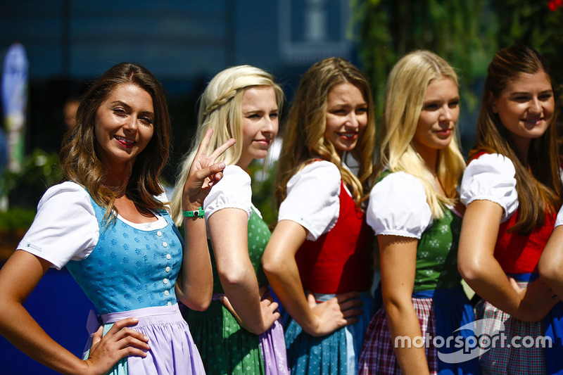 Austrian girls in dirndls strike a pose