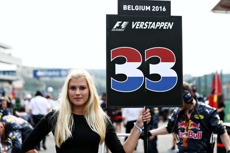 Grid girl of Max Verstappen, Red Bull Racing