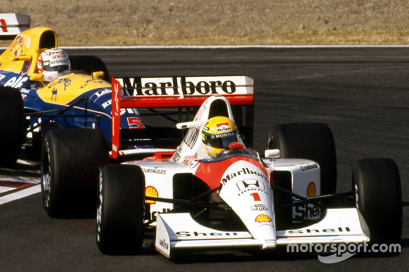 Ayrton Senna, McLaren Honda, Nigel Mansell, Williams Renault