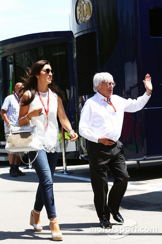 Bernie Ecclestone with his wife Fabiana Flosi