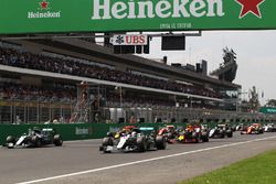 Lewis Hamilton, Mercedes AMG F1 W07 Hybrid leads at the start of the race