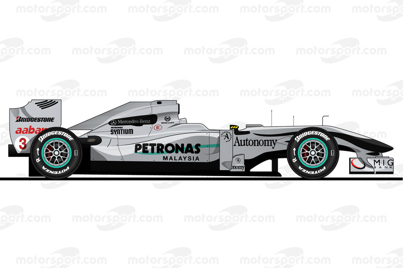 La Mercedes W01 di Michael Schumacher del 2010<br/> Riproduzione riservata, esclusiva Motorsport.com. Utilizzo per fini commerciali ? <a href=