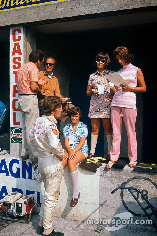 Jochen Rindt, Lotus 72C-Ford y Colin Chapman, Hazel Chapman y sus hijos