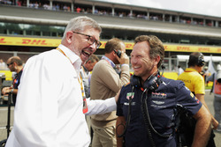 Ross Brawn, FOM, met Christian Horner teambaas Red Bull Racing