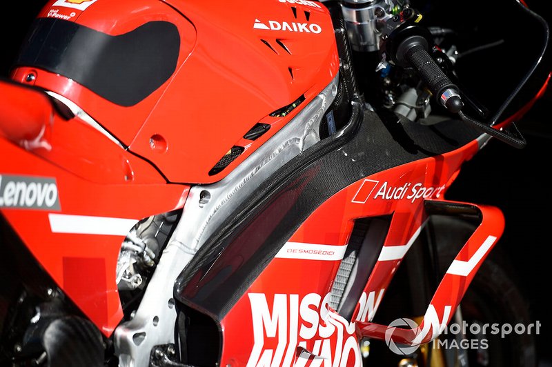 Dettaglio della moto del team Ducati