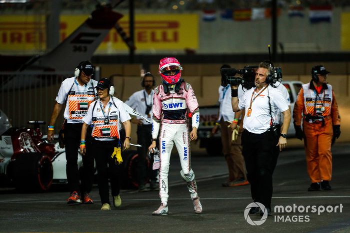 Esteban Ocon, Racing Point Force India, se retira de la carrera