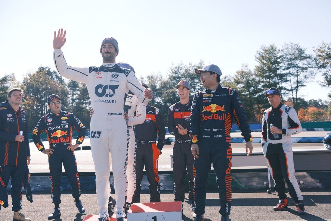 Daniel Ricciardo, Yuki Tsunoda, Max Verstappen, Sergio Pérez,Ayumu Iwasa