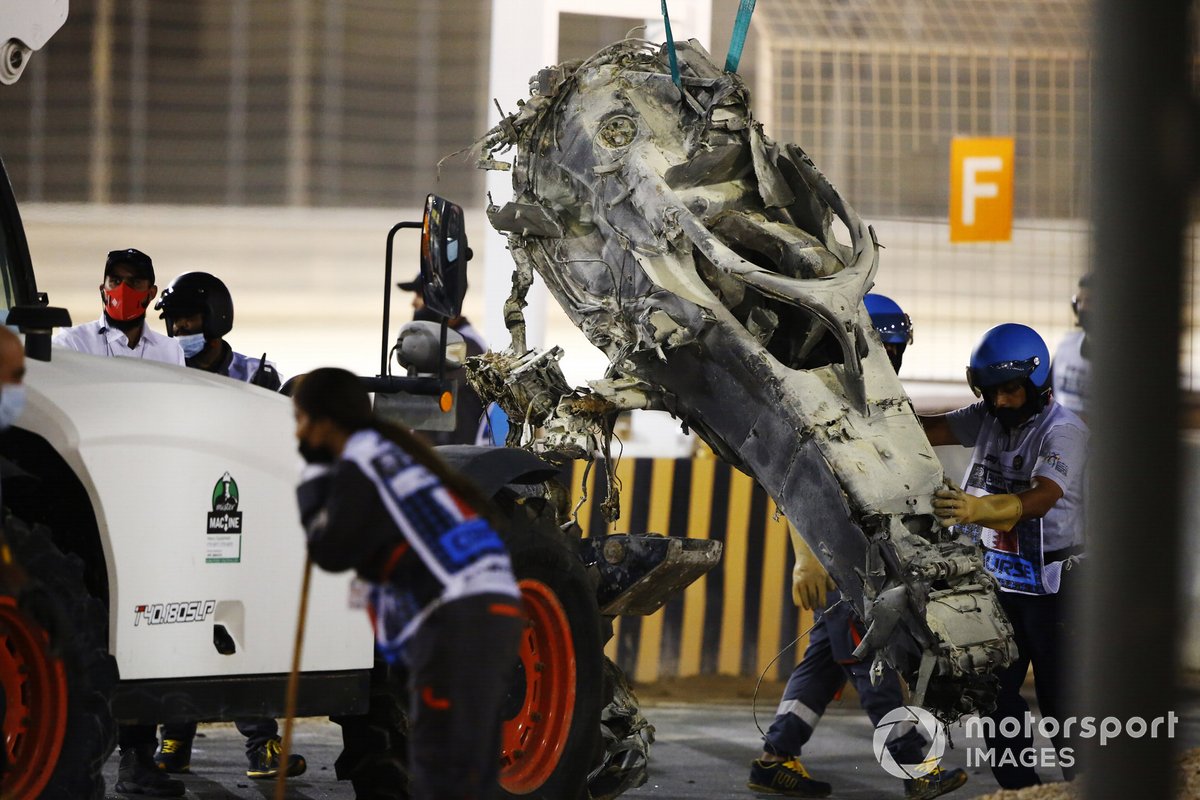 The halo was vital in protecting Grosjean as his Haas F1 car crashed through the Bahrain Armco barrier last year