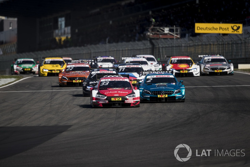 René Rast, Audi Sport Team Rosberg, Audi RS 5 DTM leads at the start of the race