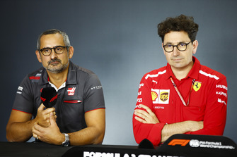 Ben Agathangelou, Head of Aerodynamics, Haas F1, and Mattia Binotto, Chief Technical Officer, Ferrari, in the Press Conference