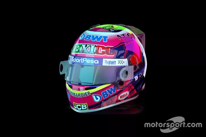 Diseño del casco de Sergio Pérez, Racing Point para el GP de México