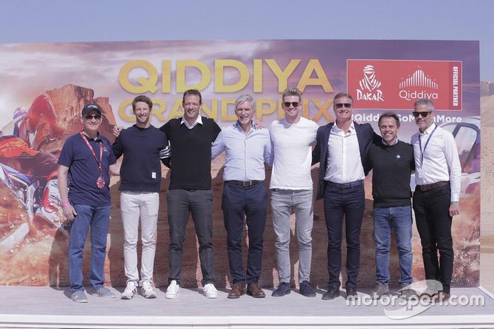 Presentación del GP de Qiddiya con Nico Hülkenberg, Alexander Wurz, Romain Grosjean, Damon Hill, David Coulthard, Loris Capirossi