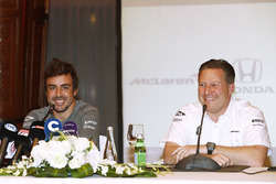 Fernando Alonso and Zak Brown, Executive Director, McLaren Technology Group, announce Fernando's deal to race in the 2017 Indianapolis 500 in an Andretti Autosport run McLaren Honda car