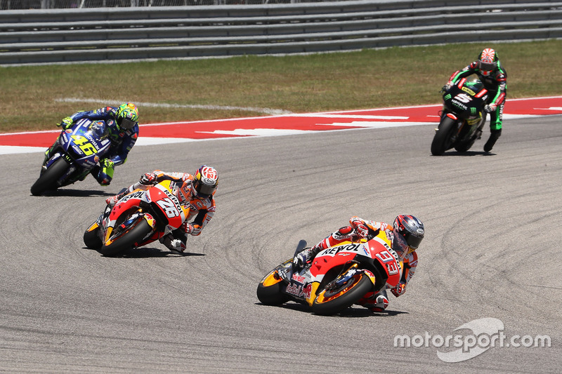 Marc Márquez, Repsol Honda Team, Dani Pedrosa, Repsol Honda Team, Valentino Rossi, Yamaha Factory Racing