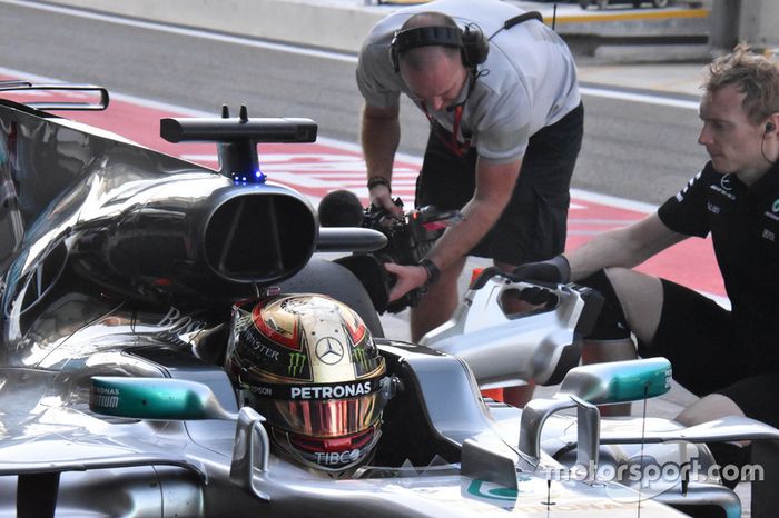 Lewis Hamilton, Mercedes AMG F1 W08 caja de aire