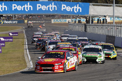 Scott McLaughlin, DJR Team Penske Ford leads at the start