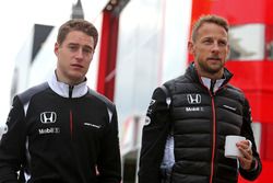 Stoffel Vandoorne, third driver, McLaren F1 Team and Jenson Button, McLaren Honda