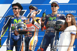 Podium: Sieger Dani Pedrosa, Repsol Honda Team; 2. Valentino Rossi, Yamaha Factory Racing; 3. Jorge