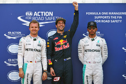 Polesitter Daniel Ricciardo, Red Bull Racing, 2. Nico Rosberg, Mercedes AMG F1 Team, 3. Lewis Hamilt