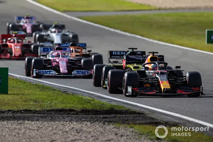 Max Verstappen, Red Bull Racing RB16, Daniel Ricciardo, Renault F1 Team R.S.20, Sergio Pérez, Racing Point RP20, Carlos Sainz Jr., McLaren MCL35
