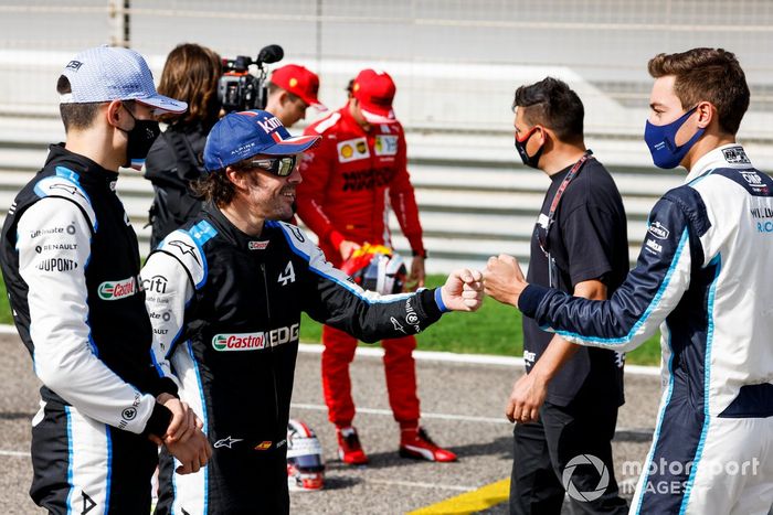Esteban Ocon, Alpine F1, Fernando Alonso, Alpine F1 y George Russell, Williams 