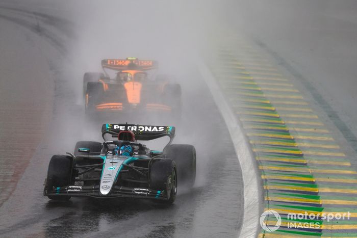 George Russell, Mercedes F1 W15, Lando Norris, McLaren MCL38